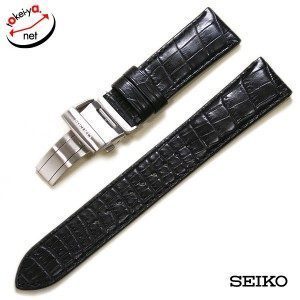 【SEIKO】プレサージュ対応 型押し ブラック 純正ベルト Dバックル