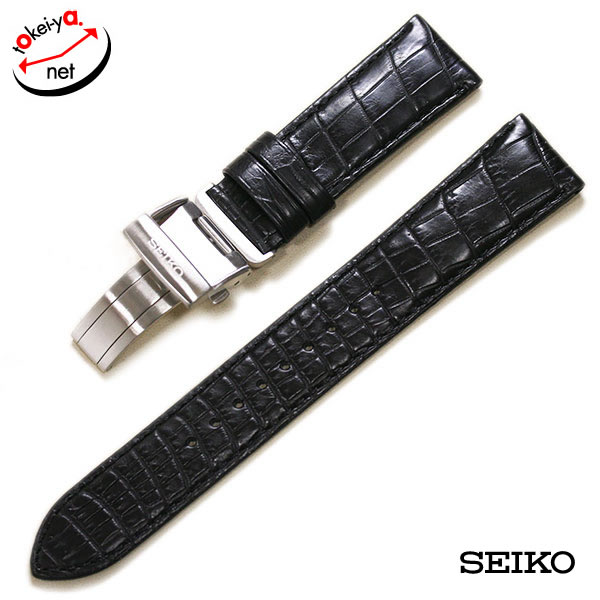 SEIKO】プレサージュ対応 型押し ブラック 純正ベルト Dバックル付き 