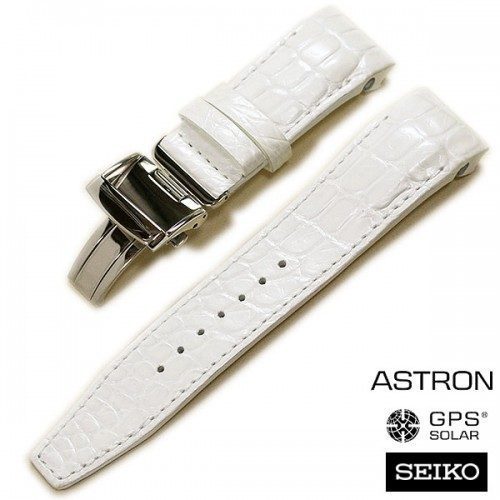 SEIKO】アストロン 8Xシリーズ用 クロコダイル ホワイト 純正ベルト D 